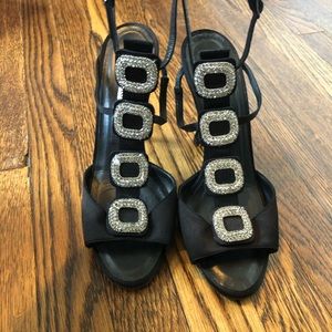 Manolo Blahnik satin evening shoe